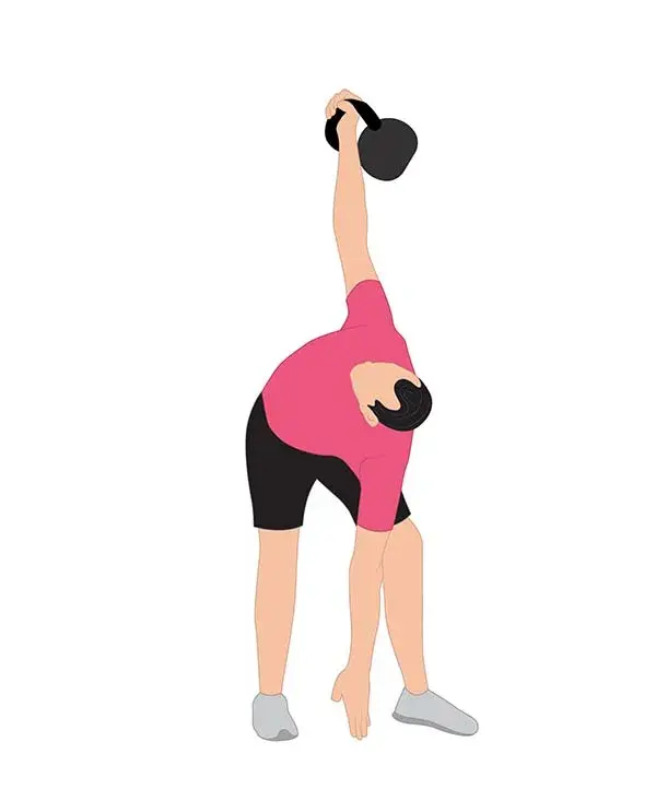Molino sosteniendo kettlebell